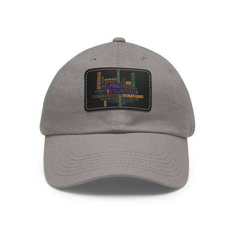 Twill Hat with Leather Patch (Rectangle) - Fundraiser Options